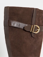 Simply Be Leather Flat Knee High Riding Boots - Image 4 de 4