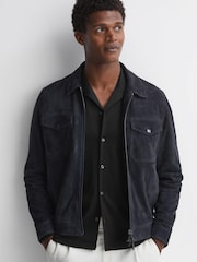 Reiss Black Spence Mercerised Cotton Long Sleeve Shirt - Image 3 of 5