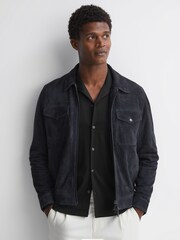 Reiss Black Spence Mercerised Cotton Long Sleeve Shirt - Image 6 of 11