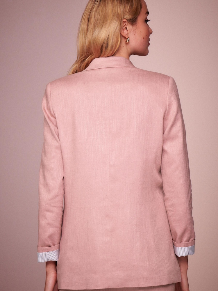 Pink Linen Blazer - Image 3 of 7