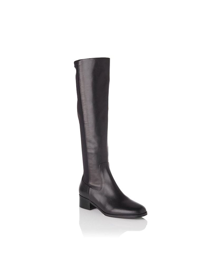 LK Bennett Black Stretch Bella Knee Boots - Image 2 of 4