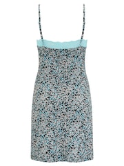 Pour Moi Grey/Blue Sofa Loves Lace Hidden Support Soft Jersey Split Chemise - Image 4 of 4