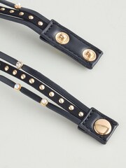Black PU Studded Wrap Around Bracelet - Image 5 of 5