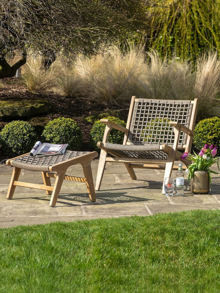 Pacific Natural Garden Sesto Lounge Chair Hocker Set - Image 1 of 3