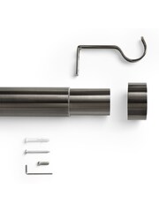 Pewter Grey Stud Finial Extendable 35mm Curtain Pole Kit - Image 3 of 4