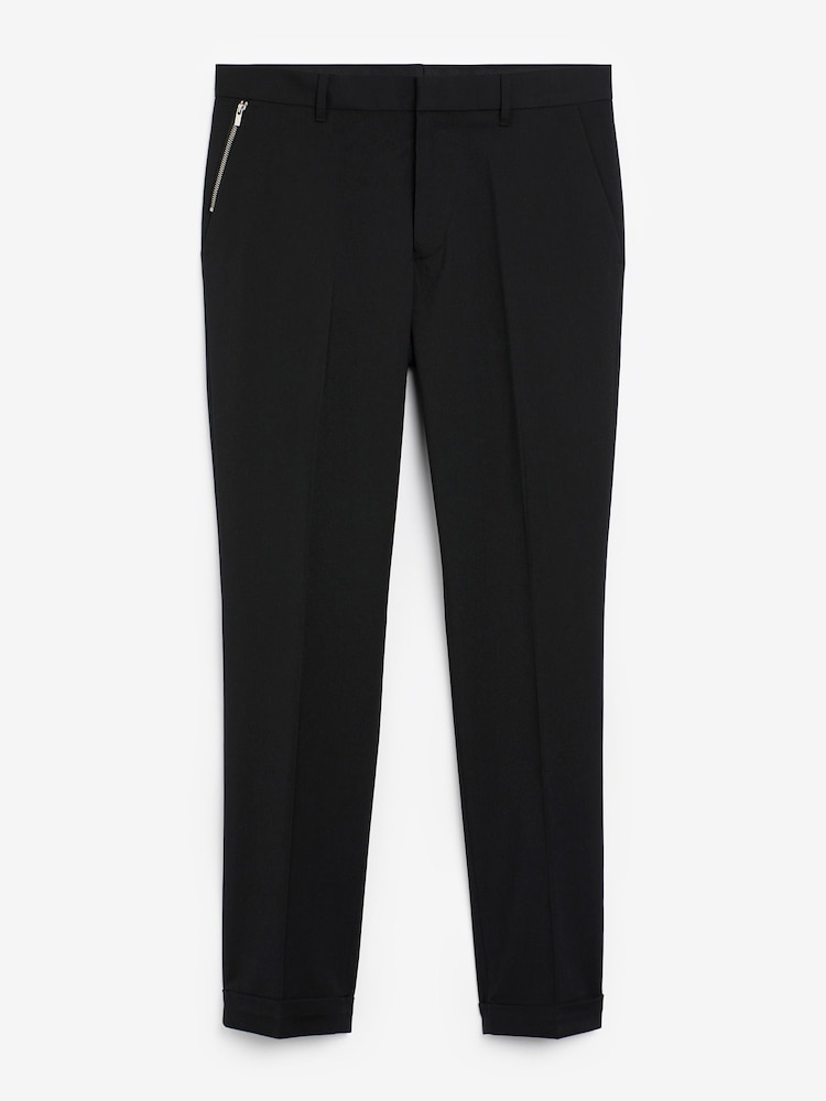 Black Slim Zip Trousers - Image 2 of 3 Black Slim Zip Trousers - Image 2 of 3