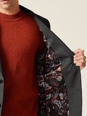 Charcoal Grey Slim Fit Textured Smart Blazer - Image 3 of 5