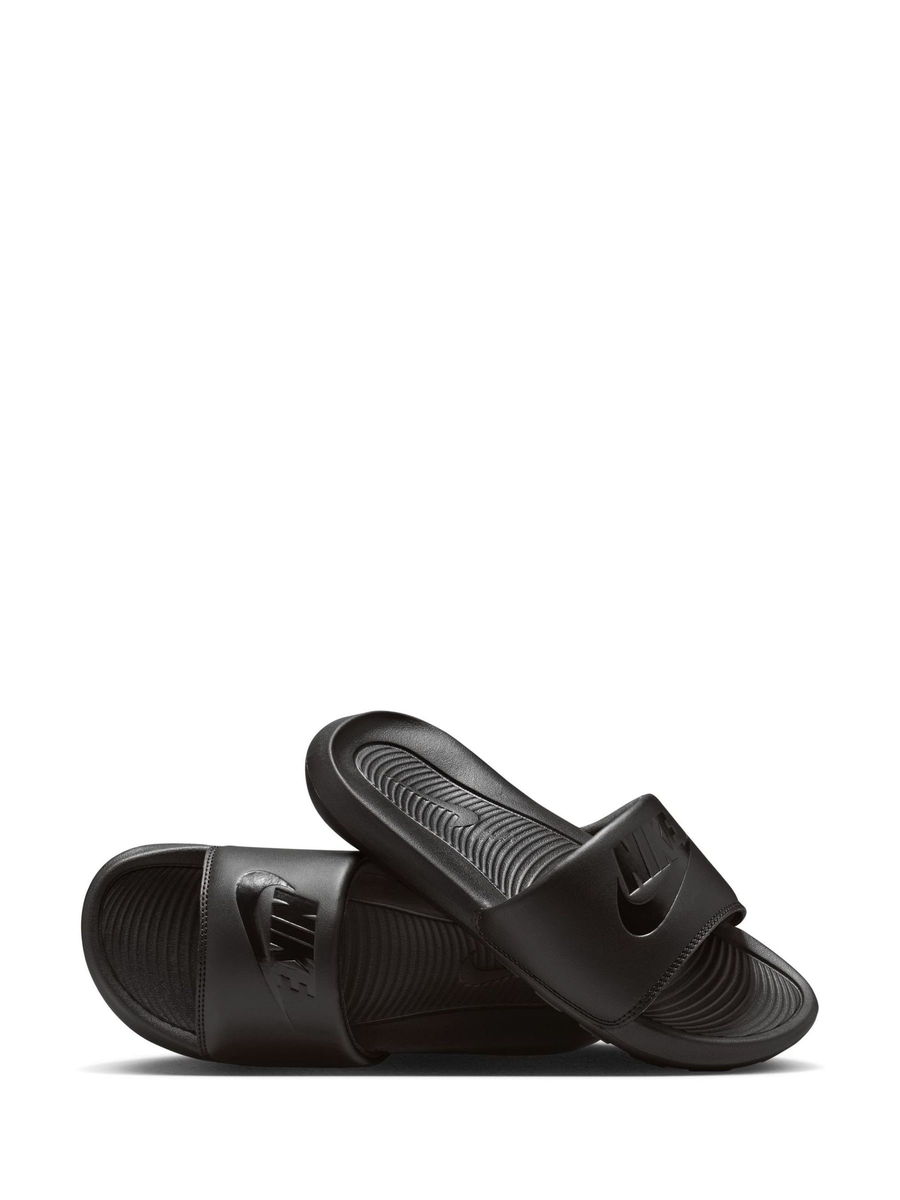 black nike sliders size 5