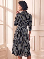 Roman Black Petite Abstract Shirt Dress - Image 3 of 4