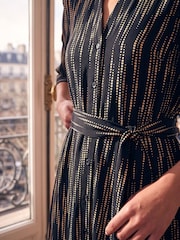 Roman Black Petite Abstract Shirt Dress - Image 4 of 4