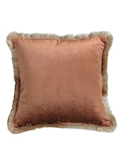 Gallery Home Orange Ombre Velvet Fringed Cushion - Image 2 of 2