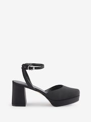 Whistles Estella Satin Platform Black Shoes - Image 1 of 1