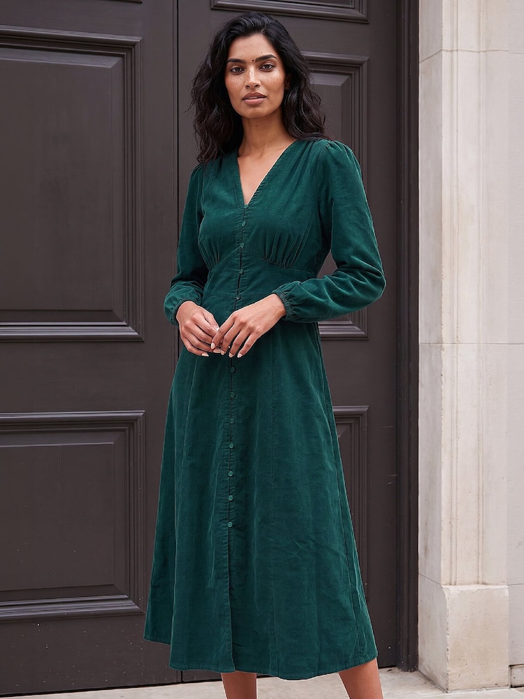 green corduroy midi dress Buy Roman Button Through from Next USA bridesmaiddresses