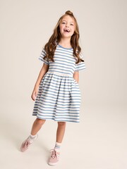 Joules Skye Blue Striped Jersey T-Shirt Dress - Image 1 of 4