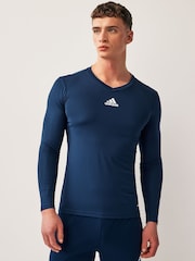 adidas Navy Blue Teamwear Base Layer Long Sleeve Top - Image 1 of 7