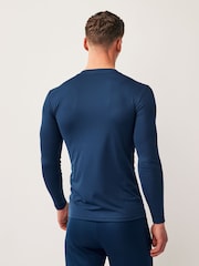 adidas Navy Blue Teamwear Base Layer Long Sleeve Top - Image 2 of 7