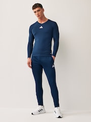 adidas Navy Blue Teamwear Base Layer Long Sleeve Top - Image 3 of 7