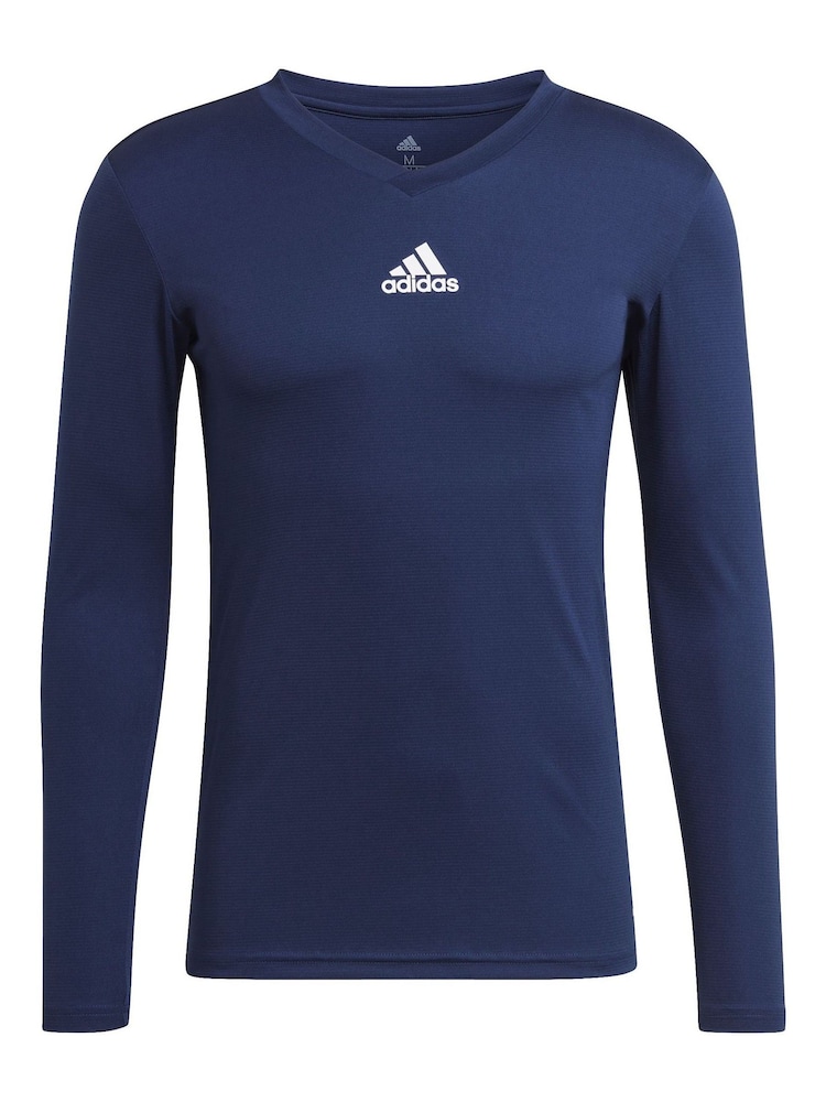 adidas Navy Blue Teamwear Base Layer Long Sleeve Top - Image 6 of 7