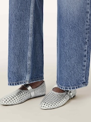 AllSaints Grey Sabine Woven Flats - Image 6 of 7