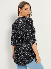 Yours Curve Black Pintuck Blouse - Image 3 of 5