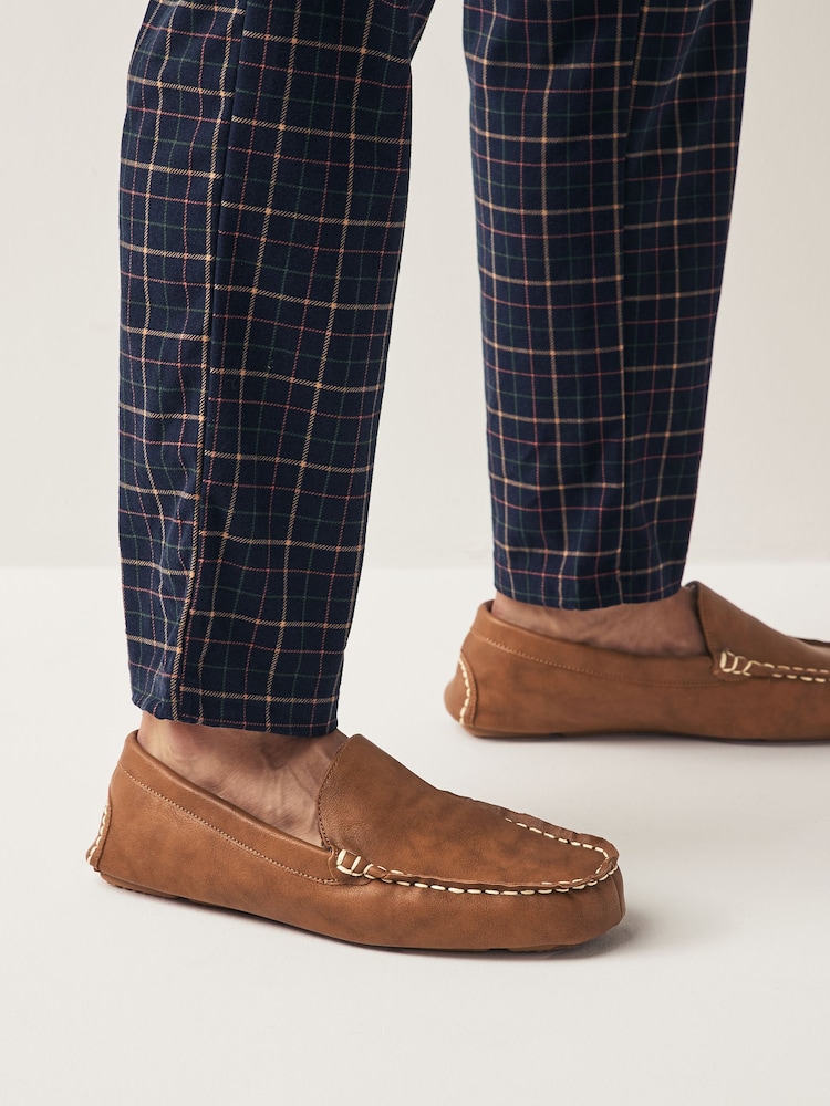 Tan Brown Moccasin Slippers - Image 1 of 6