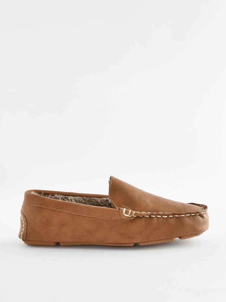 Tan Brown Moccasin Slippers - Image 2 of 6