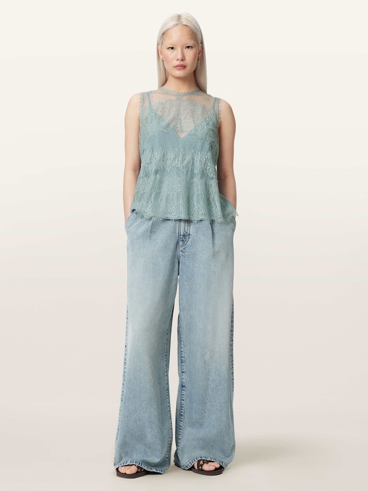 AllSaints Blue Clara Top - Image 2 of 6