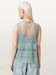 AllSaints Blue Clara Top - Image 4 of 6
