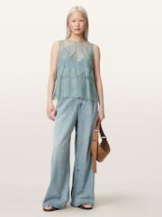 AllSaints Blue Clara Top - Image 5 of 6
