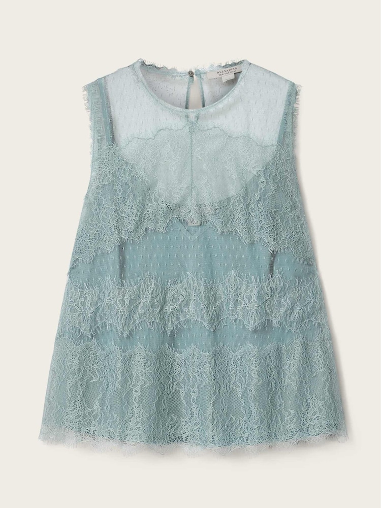 AllSaints Blue Clara Top - Image 6 of 6