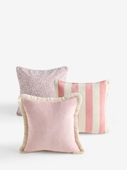 Set of 3 Blush Pink Cushions with Inserts - Image 2 of 3