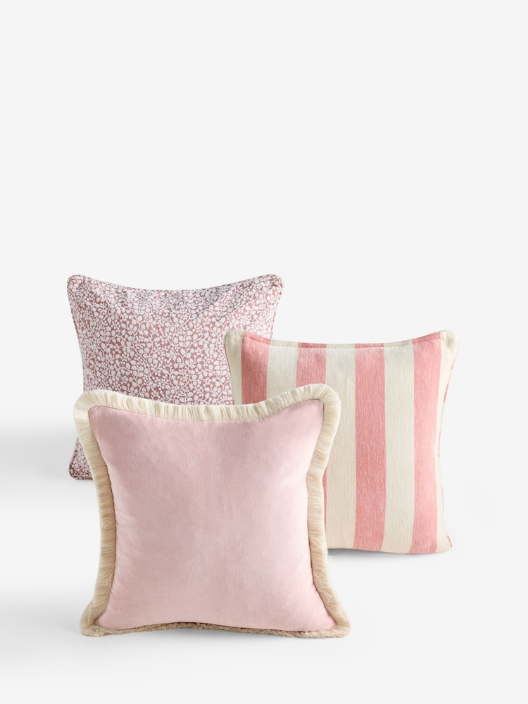 Set of 3 Blush Pink Cushions with Inserts - Image 2 of 3 Set of 3 Blush Pink Cushions with Inserts - Image 2 of 3