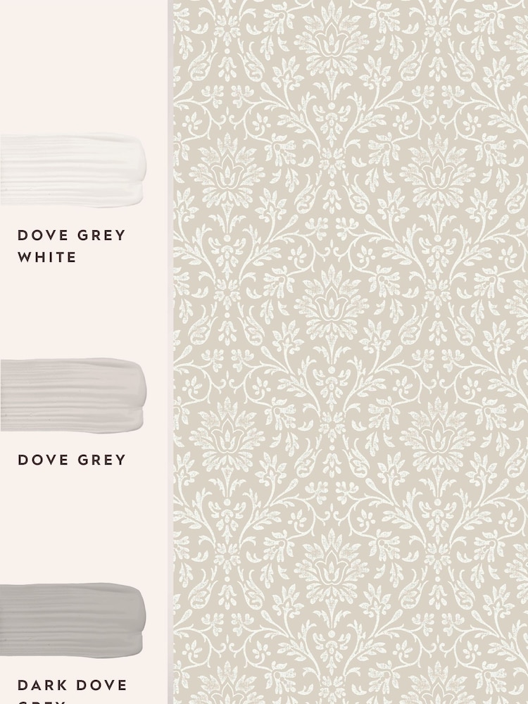 Laura Ashley Dove Grey Annecy 10M Wallpaper - Image 4 of 4