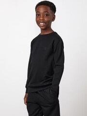Gym King Black Victory Loopback Crew Neck Sweat Top - Image 1 of 4