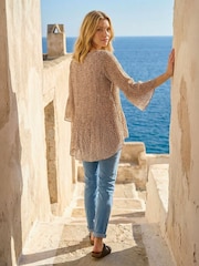Roman Natural Spot Print Pleated Tunic Top - Image 3 of 4
