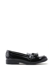 Start Rite Girls Sketch Slip On Black Leather School Shoes - F Fit - Image 1 of 6