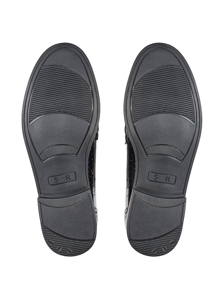 Start Rite Girls Sketch Slip On Black Leather School Shoes - F Fit - Image 6 of 6