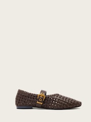 AllSaints Brown Sabine Woven Flats - Image 1 of 5