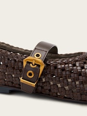 AllSaints Brown Sabine Woven Flats - Image 4 of 5