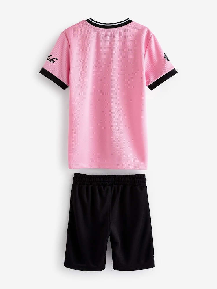 Pink/Black Mesh T-Shirt and Shorts Set (3-16yrs) - Image 2 of 4