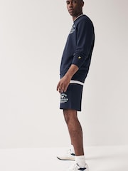 Lyle & Scott Navy Blue Racquet Club Graphic Back Print Sweatshirt - Image 2 of 5