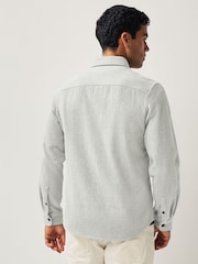 Grey Brushed 100% Cotton Twin Pocket Shacket - Image 4 of 8