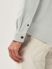 Grey Brushed 100% Cotton Twin Pocket Shacket - Image 5 of 8