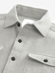 Grey Brushed 100% Cotton Twin Pocket Shacket - Image 6 of 8