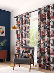 Studio G Blue Stockholm Eyelet Curtains - Image 1 of 2