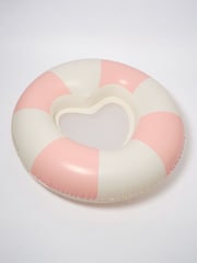 Sunnylife Pink Luxe Tube Pool Ring Stole My Heart Stripe - Image 4 of 5