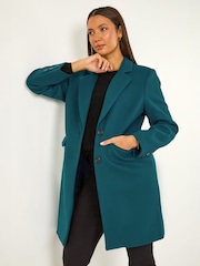 Roman Teal Blue Tailored Single Breasted Coat - Image 1 of 4