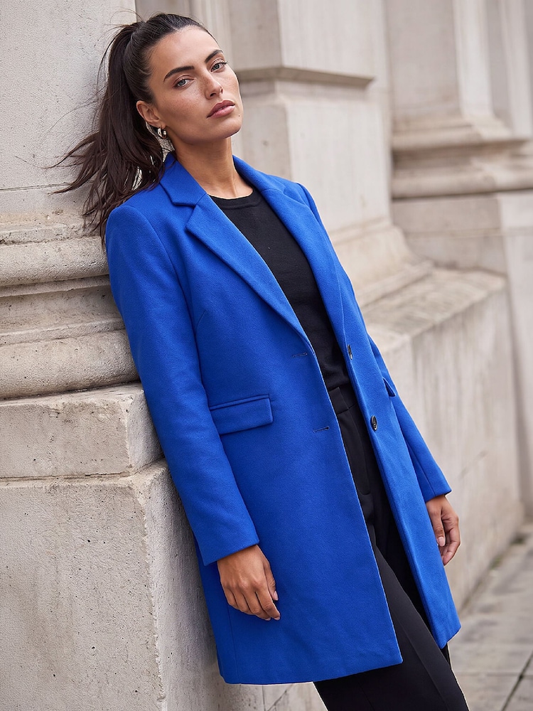 Roman Blue Tailored Single Breasted Coat - Image 1 of 4