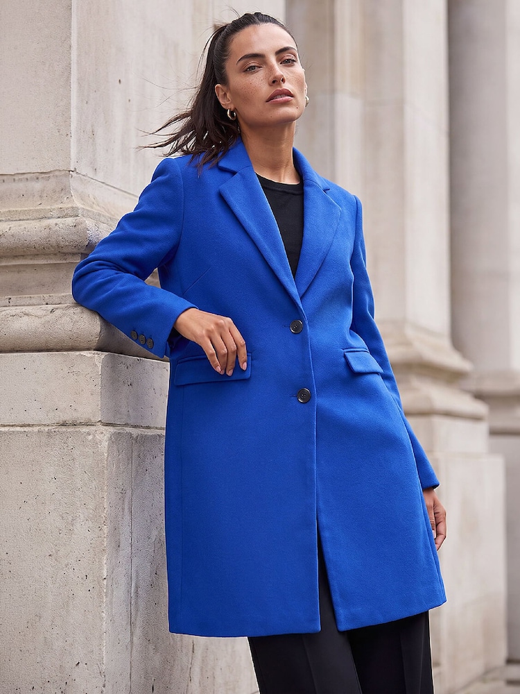 Roman Blue Tailored Single Breasted Coat - Image 2 of 4