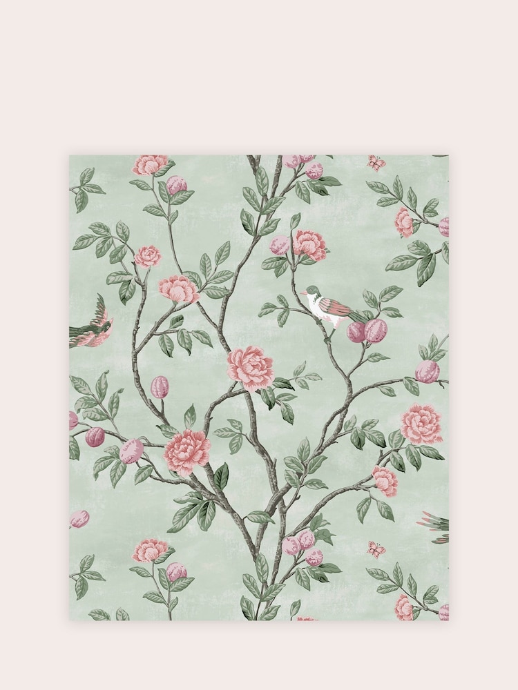 Laura Ashley Eau de Nil Eglantine 10M Wallpaper - Image 2 of 4